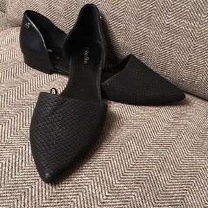 Calvin Klein snakeskin embossed flats